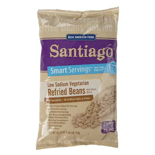 Santiago(R) Smart Servings  Low Sodium Vegetarian Refried Pinto Beans, 138 (4 OZ) servingsper case,