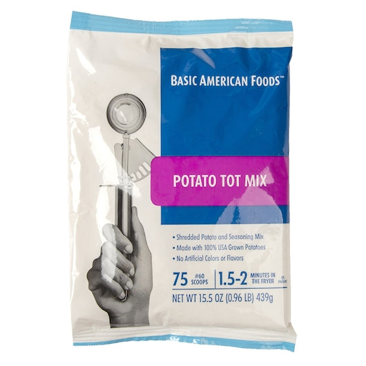 Potato Tot Mix, 65-75 tots (#60 scoops), 8/15.5 oz pch