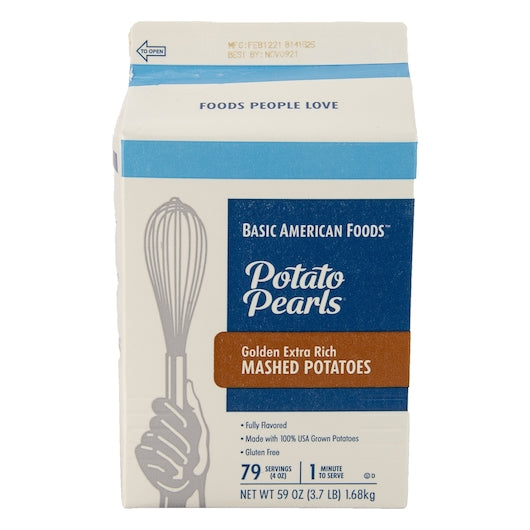 Potato Pearls(R) Golden Extra Rich Mashed Potatoes, Seasoned, 474 servings (4 OZ) per case, convenie