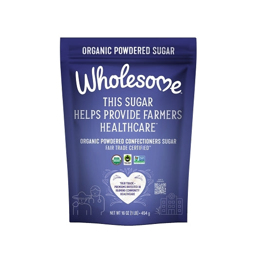 Wholesome Organic Fair Trade Powdered Sugar 1lb Bag 6ct Case