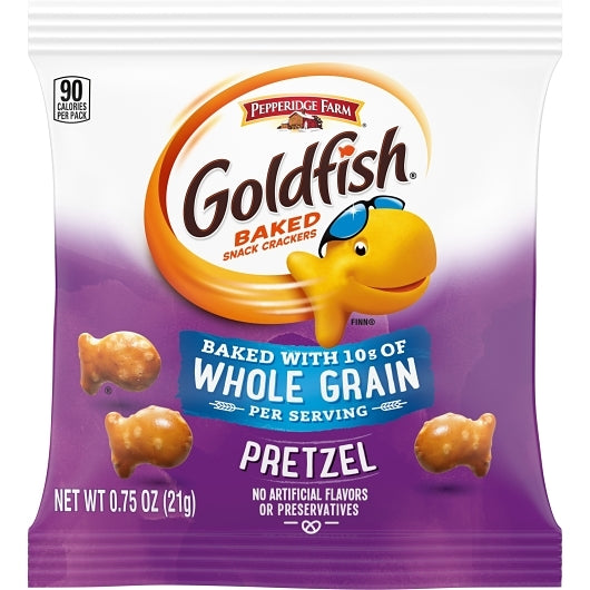 PEPPERIDGE FARMS GOLDFISH PRETZELS WHOLE GRAIN CRACKERS, 300 - 0.75  OZ