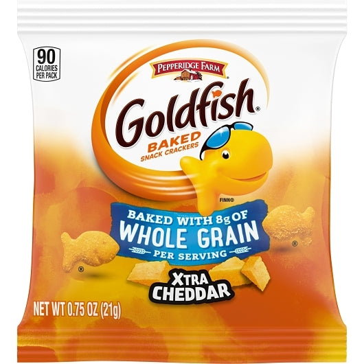 PEPPERIDGE FARMS GOLDFISH XTRA CHEDDAR WHOLE GRAIN CRACKERS, 300 - 0.75 OZ