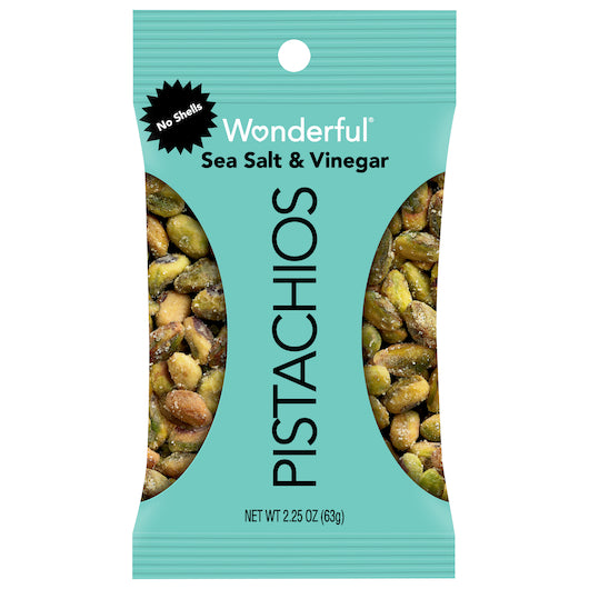 WONDERFUL PISTACHIOS PISTACHIO NO SHELL SEA SALT & VINEGAR, 3 - 8 - 2.25 OZ