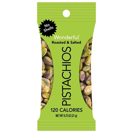 WONDERFUL PISTACHIOS ROASTED & SALTED WITHOUTSHELL PISTACHIOS, 96 - 0.75 OZ