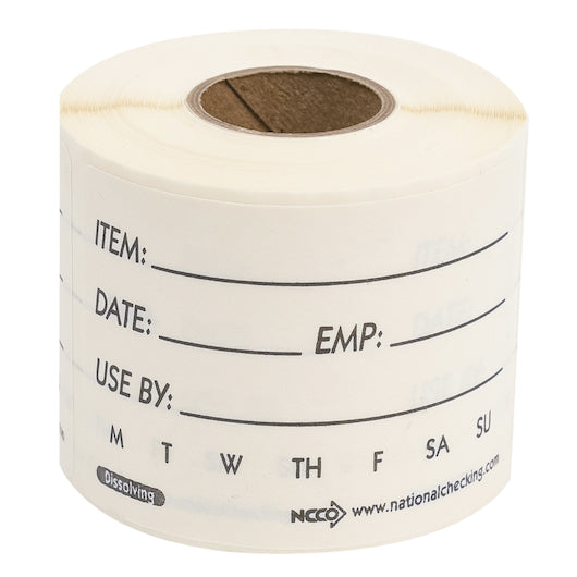 NCCO DATEIT NATIONAL CHECKING COMPANY DATEIT SHELF LIFE DISSOLVING LABEL FOOD ROTATION LABEL, 1 - 25