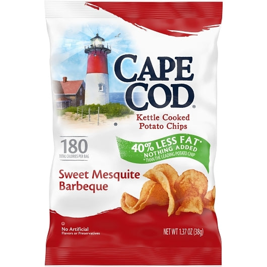 Cape Cod Less Fat Sweet Mesquite Barbeque Chips, 1.37 Oz Bag