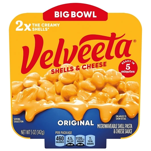 VELVEETA CONVENIENCE MEAL ORIGINAL MACARONI &CHEESE BOWL, 6 - 5 OZ