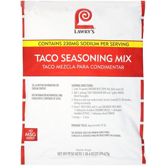 Lawry's Taco Seasoning Mix, 22 oz (Case of 6)
