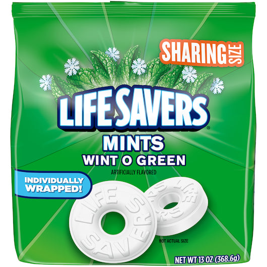 LIFE SAVERS WINTO O GREEN STAND UP POUCH 13 OUNCES PER BAG 6 PER CASE