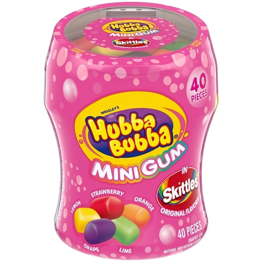 HUBBA BUBBA SUGAR FREE RAINBOW GUM BOTTLES 40PIECES EACH 6 PER PACK 4 PER CASE
