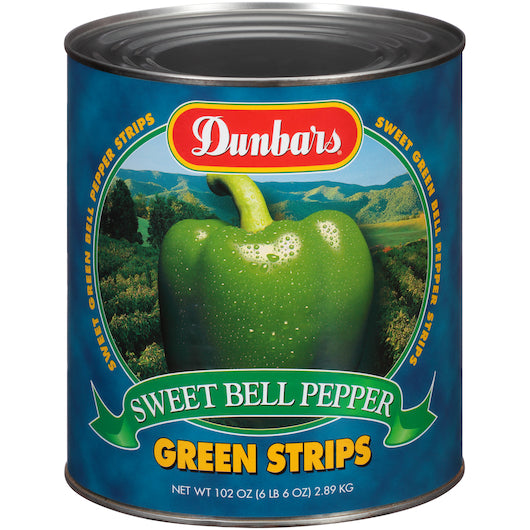6/10 Green Pepper Strips, Dunbar Label
