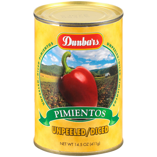 24/300 Diced Unpeeled Pimiento Dunbar Label