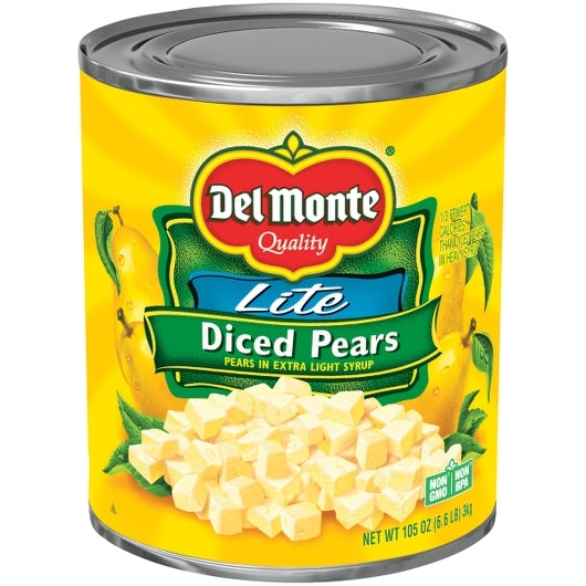 Del Monte(R) Lite Diced Pears in Extra Light Syrup 6/105 oz. Can