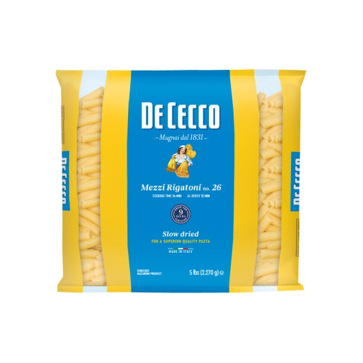 DE CECCO NO. 26 MEZZI RIGATONI, 4 - 5 LB