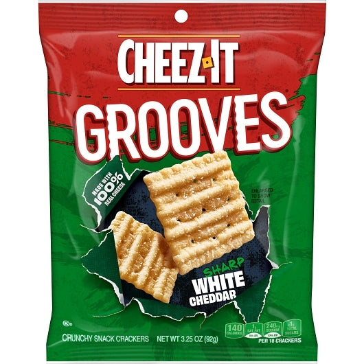 Kellogg's Cheez It Crackers Grooves Sharp White Cheddar 3.25oz 6ct