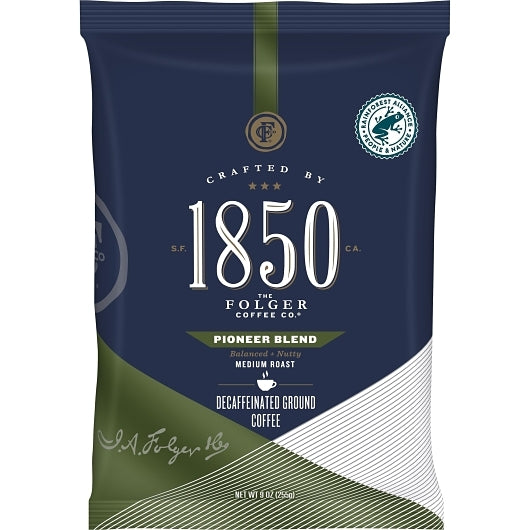 FOLGERS 1850 9 OUNCE DECAFFEINATED PIONEER BLEND 12 COUNT CASE