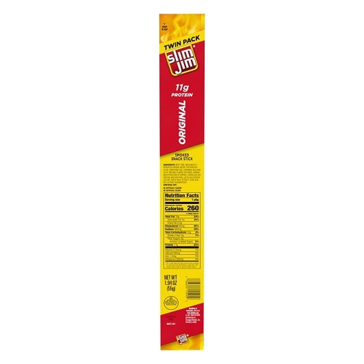 SLIM JIM Meat Stick Original Flavor Twin Pack, 1.94 OZ