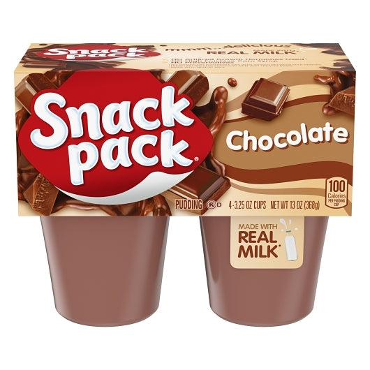 Snack Pack Chocolate Pudding Cups, 4 Count, 12 Pack