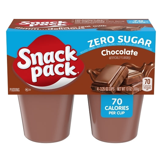 Snack Pack Sugar-Free Chocolate Pudding Cups,4 Count, 12 Pack