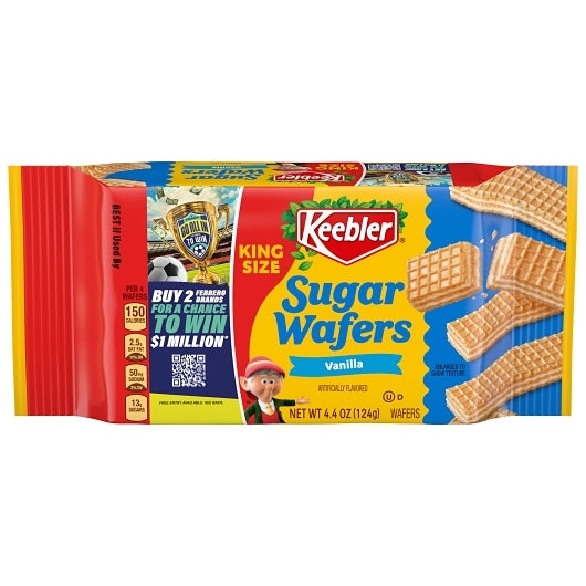 KEEBLER Sugar Wafers Vanilla - King Size 4.4oz / 124g x9x9