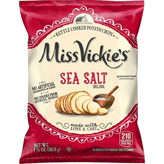 Miss Vickie's Kettle Cooked Potato Chips Sea Salt Original 1.375 Oz/64