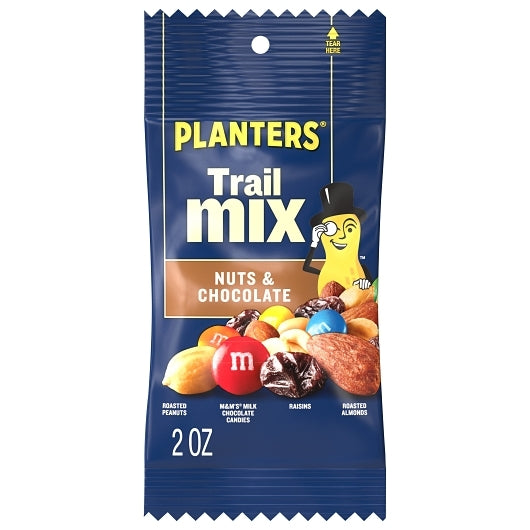 PLANTERS SNACK NUT CHOCOLATE TRAIL MIX, 72 - 2 OZ
