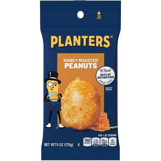 PLANTERS HONEY ROASTED PEANUTS, 12 - 6 OZ