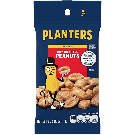 PLANTERS BIG BAG DRY ROASTED PEANUTS, 12 - 6 OZ