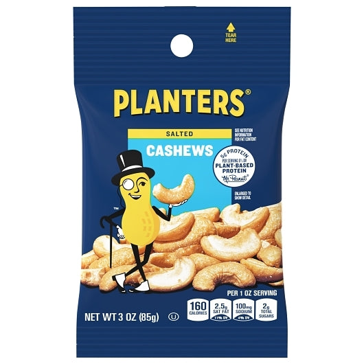 PLANTERS SALTED CASHEWS, 12 - 3 OZ