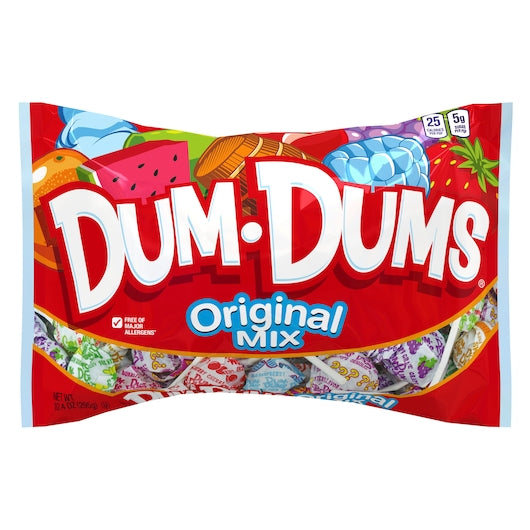 Dum Dums Original 24/10.4 oz. Lay Down Bags Display Case
