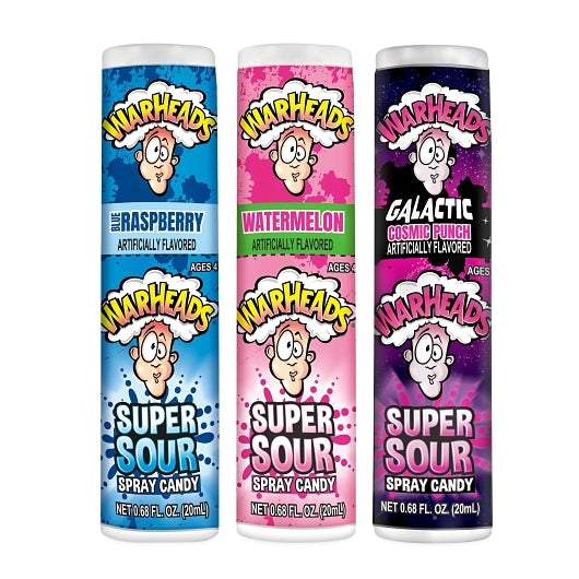 WARHEADS SUPER SOUR SPRAY CANDY, 24 - 12 - 0.68 FO