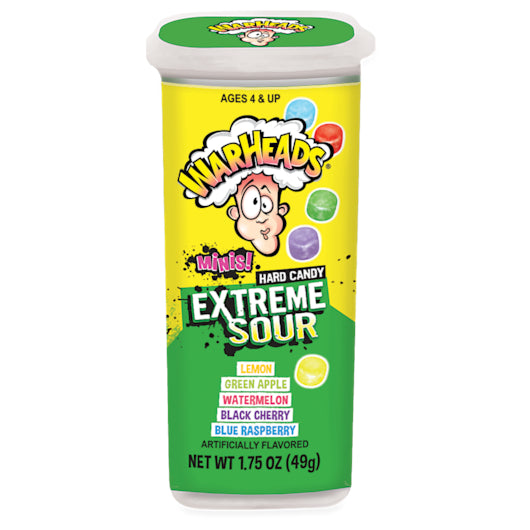 WARHEADS EXTREME SOUR HARD CANDY MINIS, 8 - 18 - 1.75 OZ