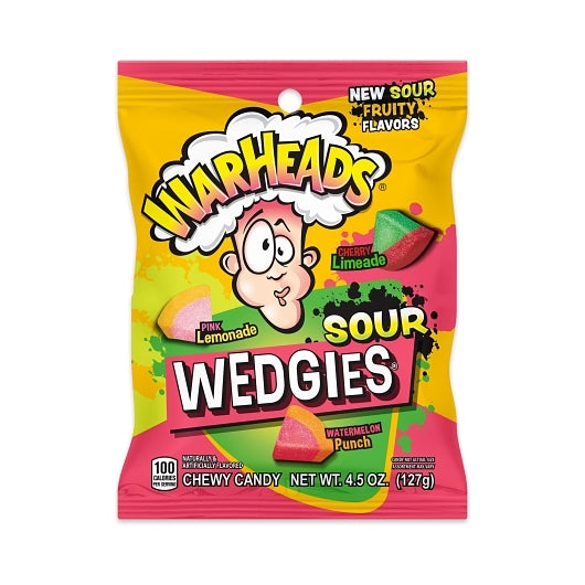 WARHEADS WEDGIES SOUR GUMMY CANDY, 12 - 4.5 OZ