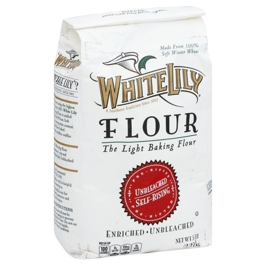 WHITE LILY UNBLEACHED SELF RISING FLOUR, 8 - 5 LB
