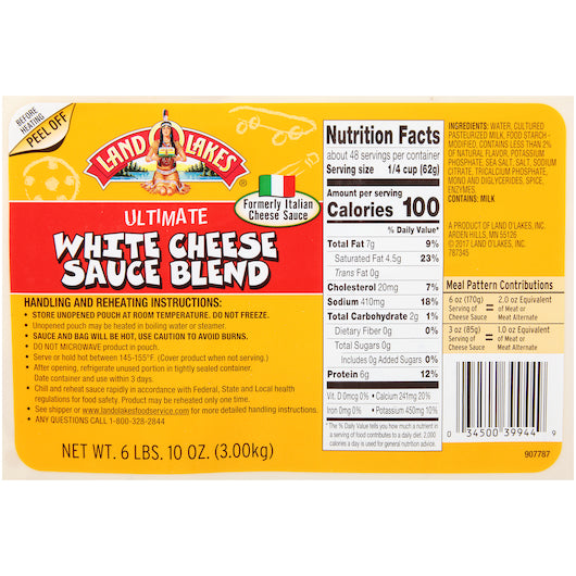 Land O Lakes Ultimate Creamy White Cheese Sauce 6/106oz Pouches