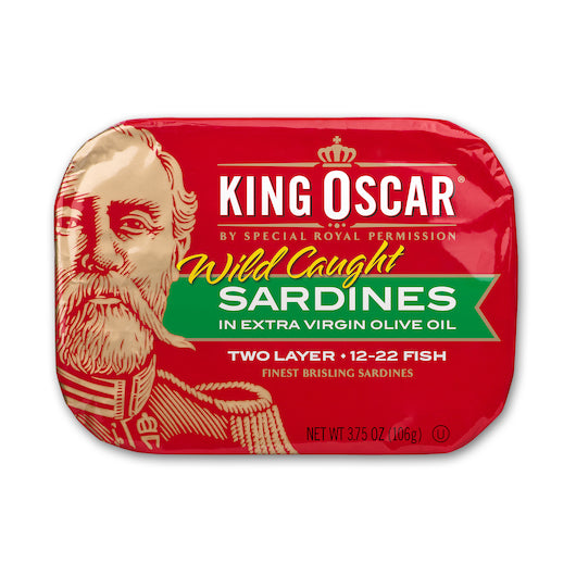 King Oscar Sardines 2-Layer in Extra Virgin Olive Oil 12/3.75 ounce