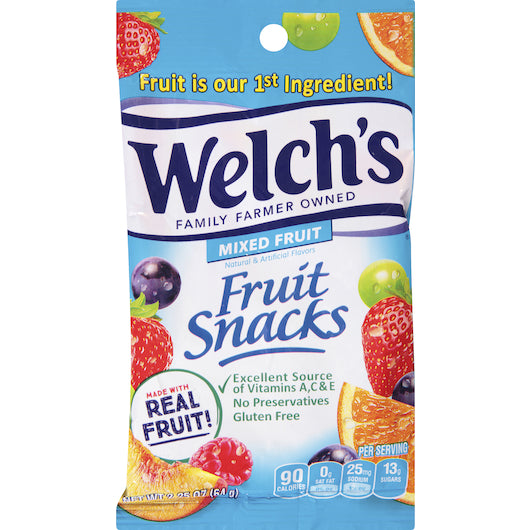 WELCH'S MIXED FRUIT FRUIT SNACKS, 48 - 2.25 OZ