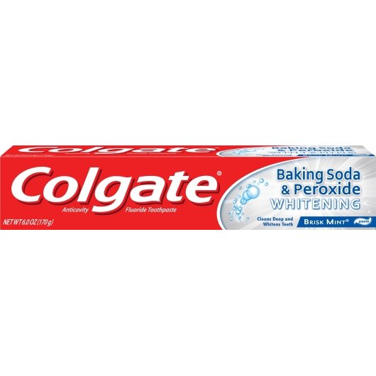 COLGATE BAKING SODA & PEROXIDE WHITENING BRISK MINT TOOTHPASTE, 4 - 6 - 6 OZ