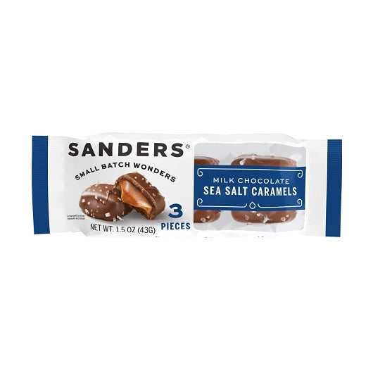 SANDERS MILK CHOCOLATE SEA SALT CARAMEL 3-PIECE, 4 - 8 - 1.5 OZ