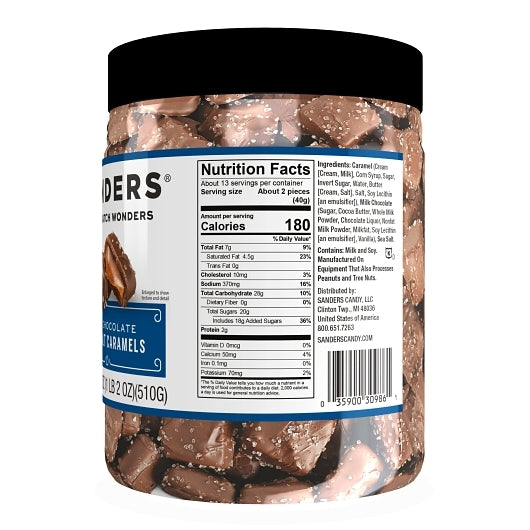 SANDERS MILK CHOCOLATE SEA SALT CARAMEL TUB, 6 - 18 OZ