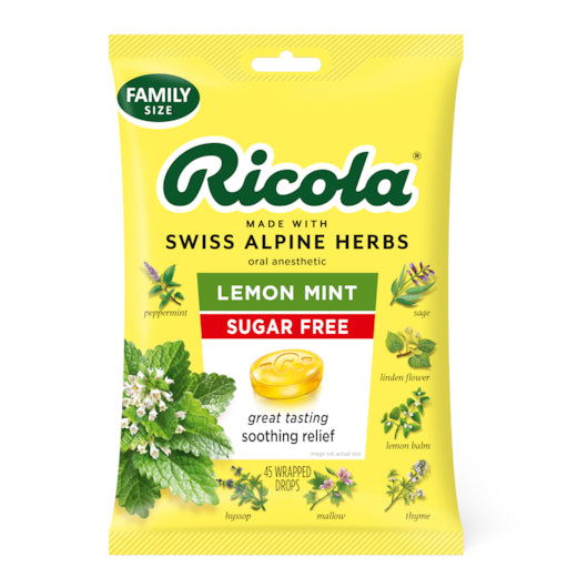 Ricola SF LemonMint 45ct Bags 6x6