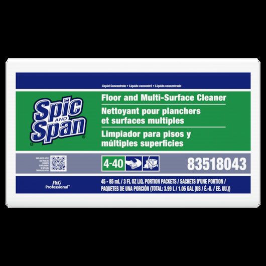 Spic and Span Professional Floor and Multi-Surface Cleaner Liquid Packet Concentrate 4-40 45/3 oz