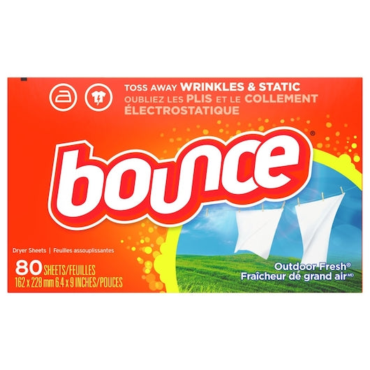 BOUNCE BOUNCE DRYER SHEETS OUTDOOR FRESH, 9 -80 CNT