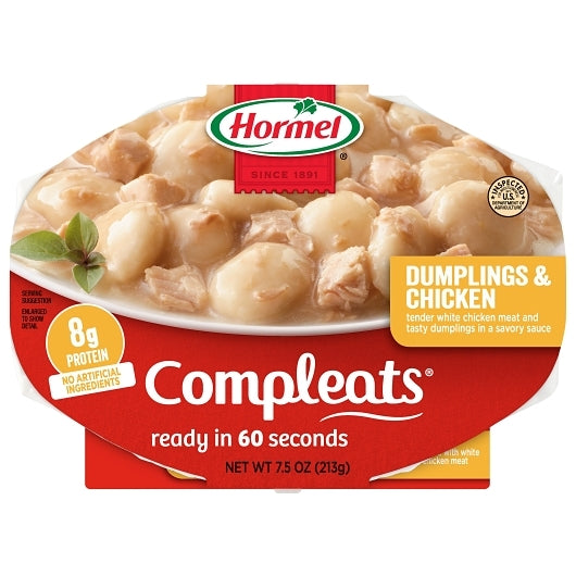 HORMEL DUMPLINGS & CHICKEN COMPLEATS, 7 - 7.5OZ