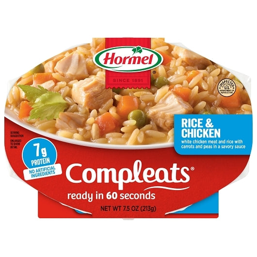 HORMEL COMPLEATS RICE & CHICKEN, 7 - 7.5 OZ