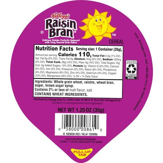 KELLOGG RAISIN BRAN CEREAL, 96 - 1.25 OZ