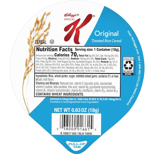 KELLOGG SPECIAL K CEREAL, 96 - 0.62 OZ