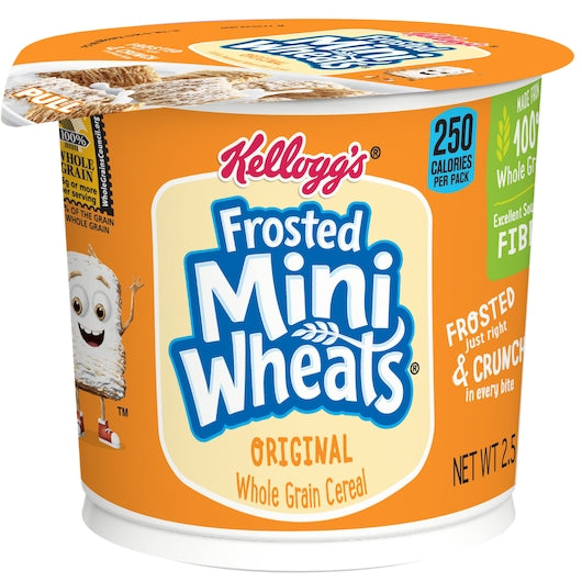KELLOGG'S MINI WHEATS BITE SIZE FROSTED CEREAL, 10 - 6 - 2.5 OZ