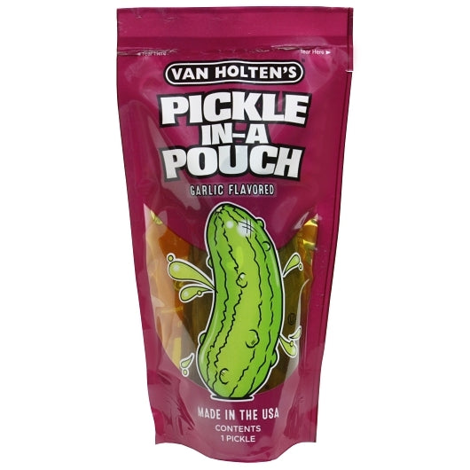 VAN HOLTEN'S JUMBO GARLIC PICKLE INDIVIDUALLYPACKED IN A POUCH, 12 - 1 EA