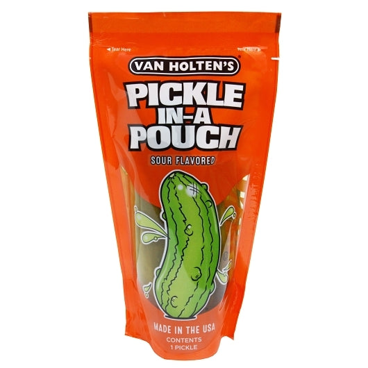 VAN HOLTEN'S JUMBO SOUR PICKLE WHOLE SINGLE SERVE POUCH, 12 - 1 EA